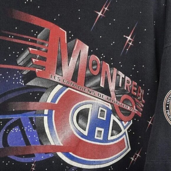 Vintage Montreal Canadians NHL Hockey T-Shirt 1994 All Over Print Size XL - Picture 6 of 12